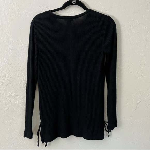 J. Crew Point Sur black ribbed tie tunic sweater - Picture 8 of 8